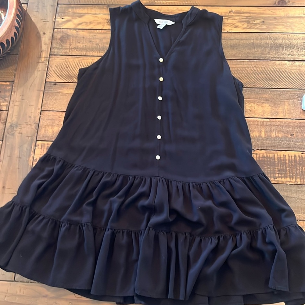 Nine West button front swing dress ladies size L preowned